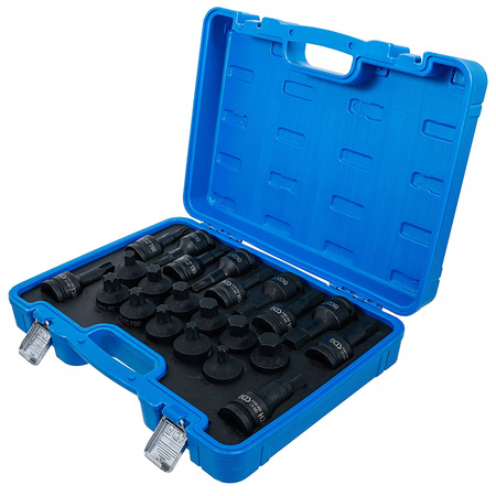 Zestaw nasadek udarowych do bitów 20 mm (3/4") gniazdo sześciokątne, profil T (do Torx) 22 szt., BGS 6185