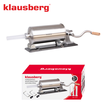 Nadziewarka do kiełbas, pojemność 5kg, pozioma, stal nierdzewna, Klausberg, KB-7929