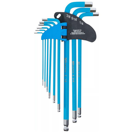 Zestaw długich kluczy imbusowych 1/16"-3/8" 9 szt., BGS 35101