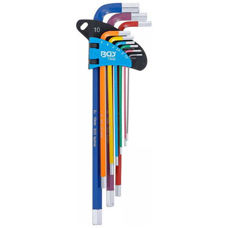 Zestaw bardzo długich kluczy imbusowych 1,5-10 mm 9 szt., BGS 74456