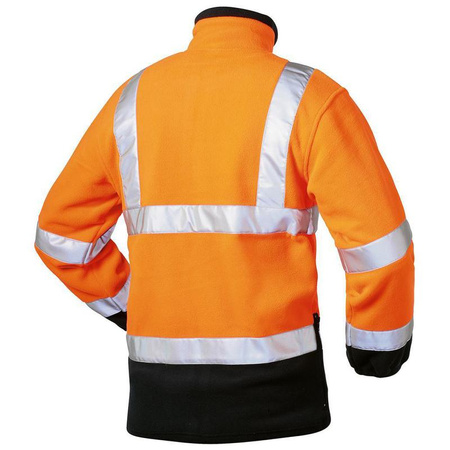 Kurtka polarowa ostrzegawcza BenediktGr. 2XL pomarańczowy/granatowy