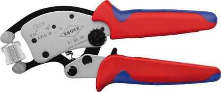 Szczypce samonastawne Twistor16 do zgniatania tulejek kablowych z głowicą obrotową 0,14-16 mm² KNIPEX 97 53 18