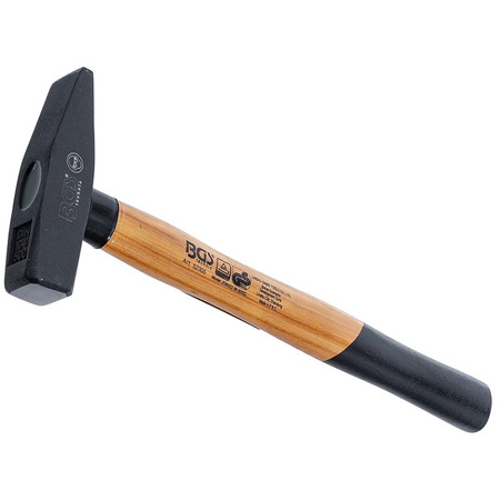 Młotek ślusarski 0,5 kg, trzonek z drewna hikorowego, BGS 52305