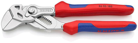 Szczypce-klucz w jednym narzędziu fosforanowane z rękojeściami wielokomponentowymi 180 mm KNIPEX 86 05 180