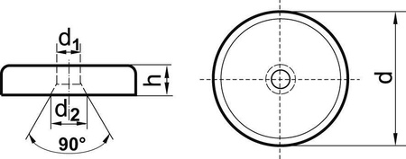 Magnes płaski, neodymowy, z otworem, 40x8mm FORMAT