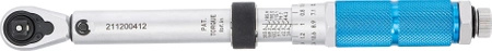Klucz dynamometryczny 6,3 mm (1/4") 3-24 Nm z grzechotką i zestawem nasadek z bitem, BGS 72088