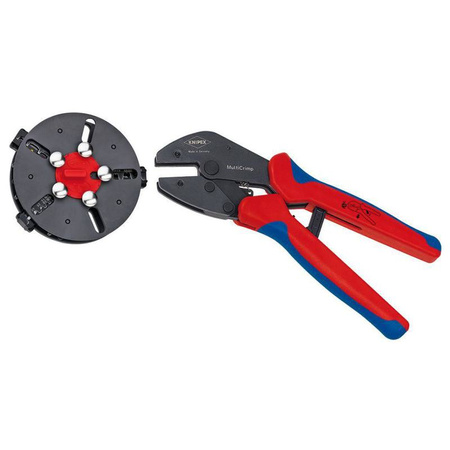 Szczypce MultiCrimp® do zgniatania tulejek kablowych z wymiennym magazynkiem z rękojeściami wielokomponentowymi 0,25-6,0 mm² KNIPEX 97 33 01