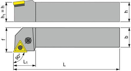 Nóż tokarski z wymienną płytką skraw. 90° PTGNR 2020 K16