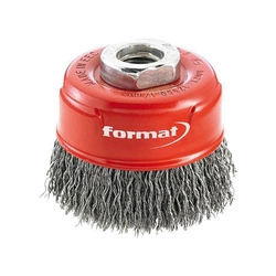 Szczotka garnkowa Longlife, drut stalowy M14 falisty 80x mm FORMAT