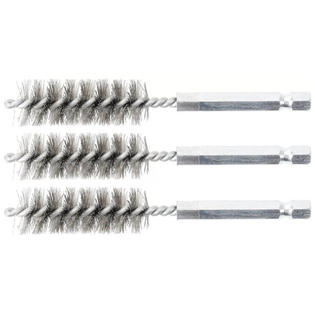 Szczotka stalowa 15 mm 6,3 mm (1/4") 3-częściowa, BGS 3078-15-S