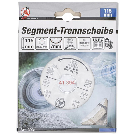 Tarcza segmentowa Ø 115 mm do materiałów budowlanych, BGS Diy 3931
