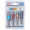 Zestaw 4 adapterów do wiertarek napęd 6,3 mm (1/4") 6,3 mm (1/4"), 10 mm (3/8"), 12,5 mm (1/2"), gniazdo sześciokątne 6,3 mm (1/4"), BGS Diy 20814