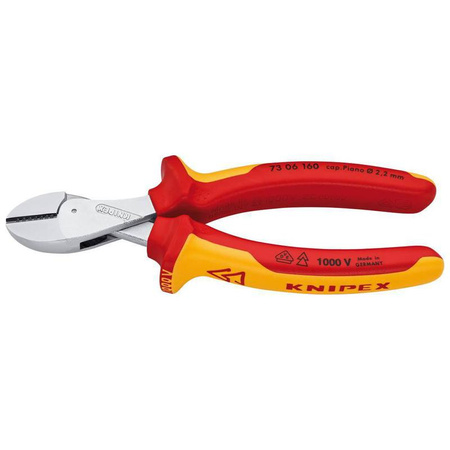 X-Cut® szczypce tnące boczne z izolowanymi rękojeściami 1000V VDE 160 mm KNIPEX 73 06 160