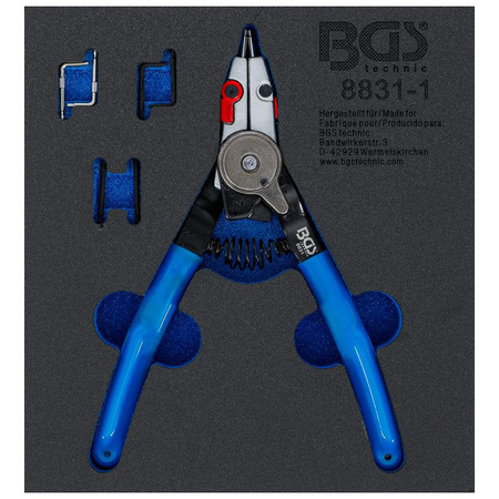 Szczypce do wewnętrznych/zewnętrznych pierścieni rozprężnych wymienne końcówki 180 mm, BGS 8831-1