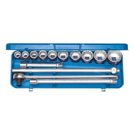 Zestaw kluczy nasadowych 22-50 mm, napęd 3/4" z precyzyjną grzechotką i akcesoriami, 14 el., Gedore D 32 EMU-2, 6280420