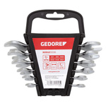 Zestaw 6 krótkich kluczy płaskich dwustronnych 6-17 mm w uchwycie, GEDORE RED, R05125006