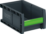 Pojemnik magazynowy bottBox 130x198x90 mm, stackowalny z klipsem na etykietę BOTT