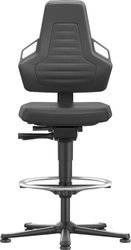 Krzesło obrotowe warsztatowe do pracy Nexxit 3 materiał uchwyty szare