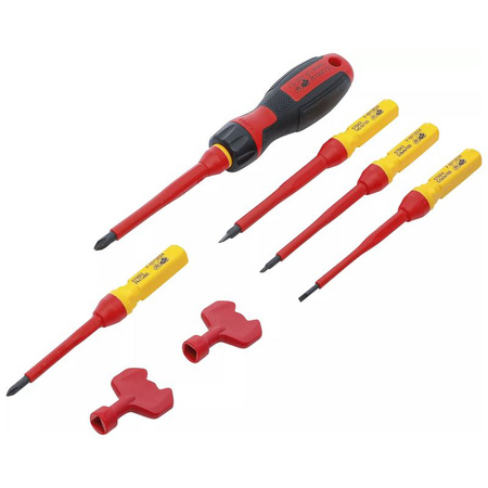 Zestaw izolowanych wkrętaków VDE z wymiennymi szpilekami 8 szt., BGS 35813