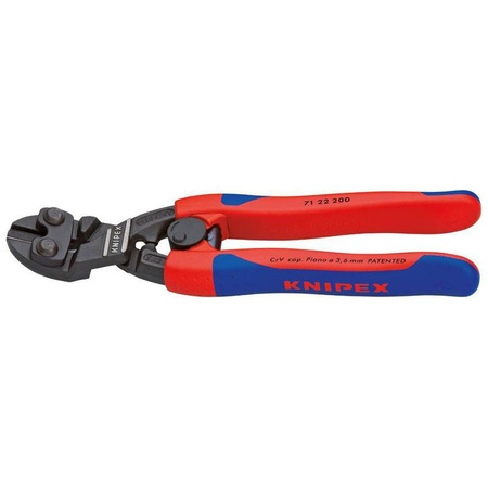 CoBolt® kompaktowe szczypce tnące do sworzni, drutów zgięte pod kątem 20° z rękojeściami wielokomponentowymi 200 mm KNIPEX 71 22 200