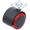 Podwójne kółko skrętne czerwono-czarne 50 mm, BGS Diy 80336