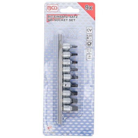 Zestaw nasadek z bitem TORx Plus, napęd 1/4", 9 szt., BGS 71020