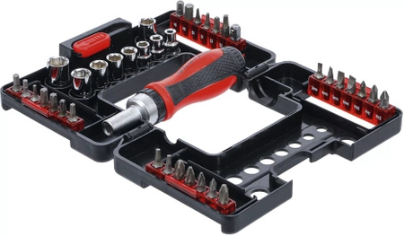 Zestaw bitów i nasadek z grzechotką do bitów, BGS DIY 20138 - 38 szt.