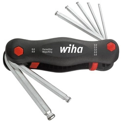 Zest.kluczy trzpień,kat. w skladanym uchwycie, PocketStar MagicRing 2-8mm Wiha
