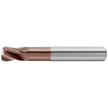 Frez torusowy do obróbki wykańczającej Ø 6 mm, promień naroża 1 mm, 4-ostrzowy, powłoka Perrox, typ H, norma zakładowa, G-Mold 65T Gühring