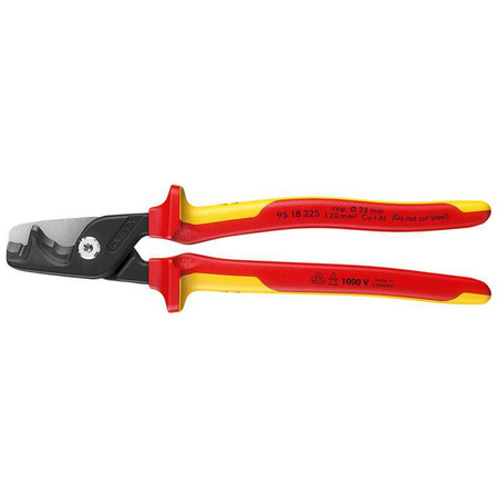 Izolowane nożyce do kabli izolowane 225 mm, smukła główka StepCut® XL KNIPEX 