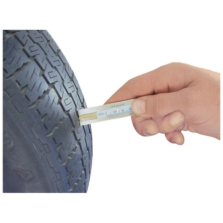 Mosiężny miernik głębokości bieżnika opon, skala 0–30 mm z noniuszem, długość 100 mm, GEDORE RED, R19201000