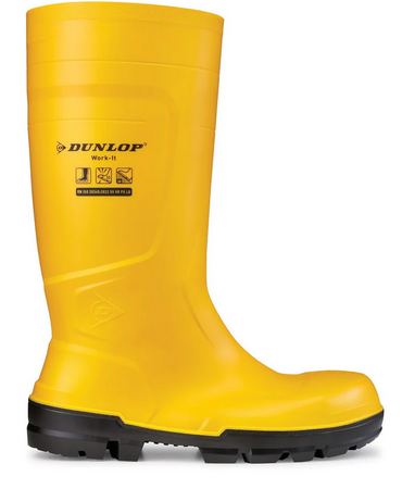 Kalosze bezpieczne robocze Dunlop Work-it Full Safety S5 żółte - rozmiar 40