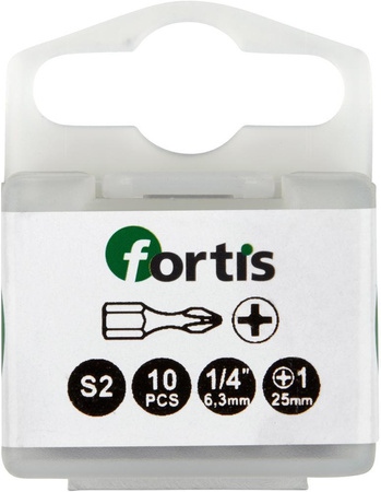 Bit Torsion 1/4" DIN3126 C63 PH1x25mm 10szt. Fortis