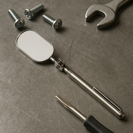 Lusterko inspekcyjne teleskopowe prostokątne owalne 25x49 mm, uchwyt 545 mm PRAXER