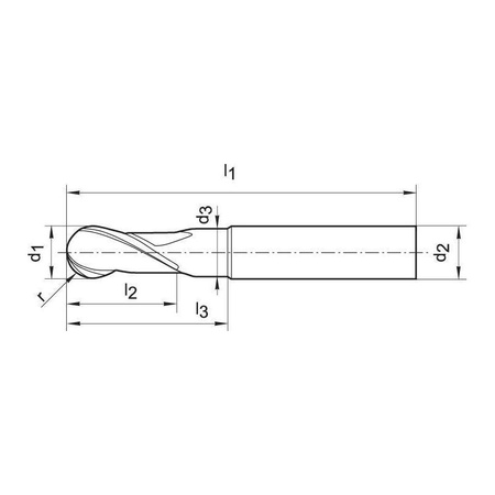 Frez do obróbki wykańczającej Ø 4,0 mm, 4-ostrzowy, krótki naciąg, typ H HB, G-Mold 65 B Gühring