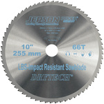 Tarcza pilarska do stali i INOX 255x25,4x1,5 mm, ostrza z węglika spiekanego Drytech, 66 zębów Jepson Power