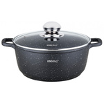 Garnek z powłoką marmurową Ø24 cm, pojemność 4,5 l, czarny KINGHoff