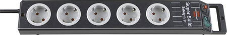 Listwa zasilajaca SuperSolid, 5 gniazd H05VV-F3G1,5 2,5m Brennenstuhl