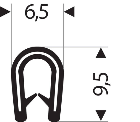 Taśma zabezpieczenia krawędzi 6,5x9,5mm biała 10m