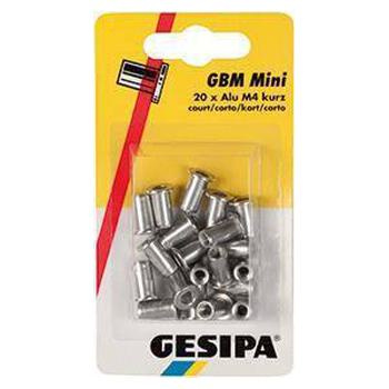 Nitonakretki aluminiowe wopakowaniu Mini-Pack M6, krotkie GESIPA
