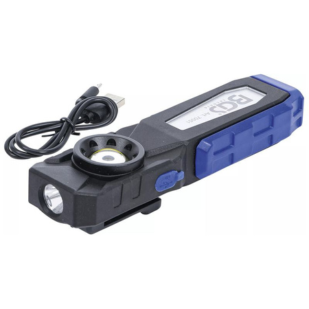Lampa warsztatowa COB LED z magnesem i hakiem składana, BGS 70051