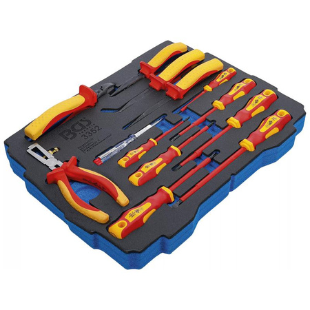 Wkładka piankowa do art. BOXSYS1 & 2: Zestaw szczypiec VDE / śrubokrętów 13 szt, BGS 3352