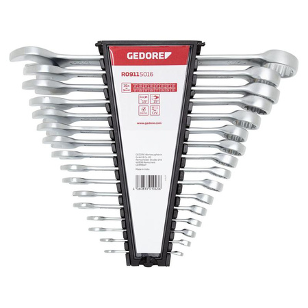 Zestaw 16 kluczy płasko-oczkowych 1/4"-1.1/4", GEDORE RED, R09115016