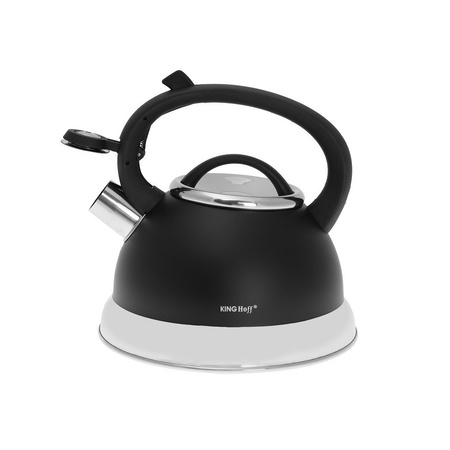 Czarny czajnik z gwizdkiem 2,2 l na gaz i indukcję, KINGHoff