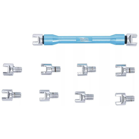 Klucz do szprych motocykli z wymiennymi głowicami, 10 szt., BGS 8361