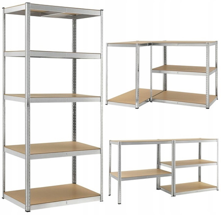 Regał magazynowy 5 półek drewnianych 180x90x45 stół roboczy 90x180x45cm