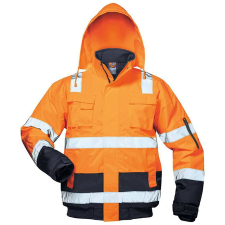 Kurtka ostrzegawcza robocza ocieplana kaptur XXXL