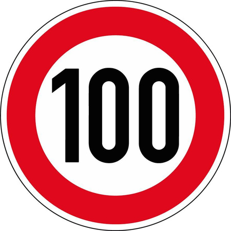 Znak drogowy 274-100 okrągły ograniczenie 100 km/h