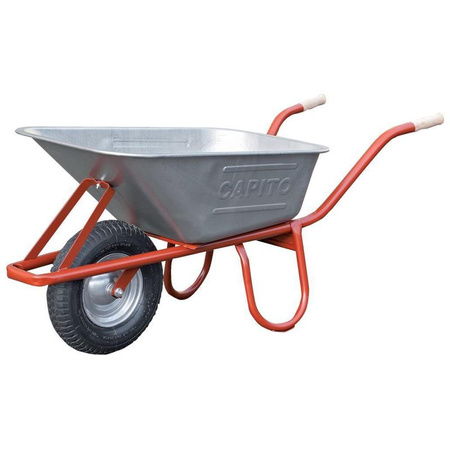 Taczka budowlana Allcar 85 l LUKU z głęboką misą, stal ocynkowana, CAPITO