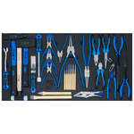 Wkładka do szuflady XL: zestaw młotków, szczypiec i przecinaków 28 szt., BGS 4793